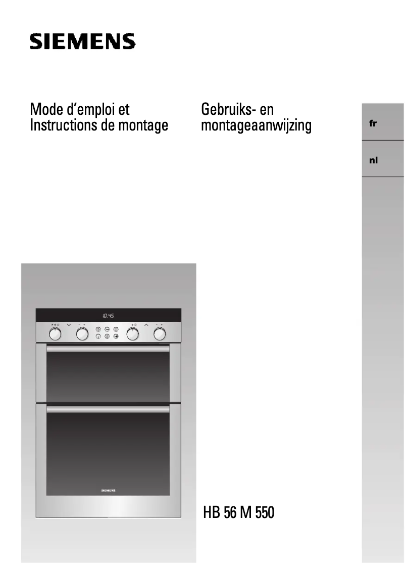 Page n°1 - Manuel utilisateur Siemens HB56M550