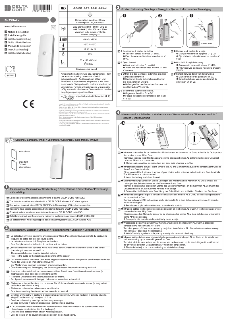 Image de la première page du manuel de l'appareil Tyxal+ DU