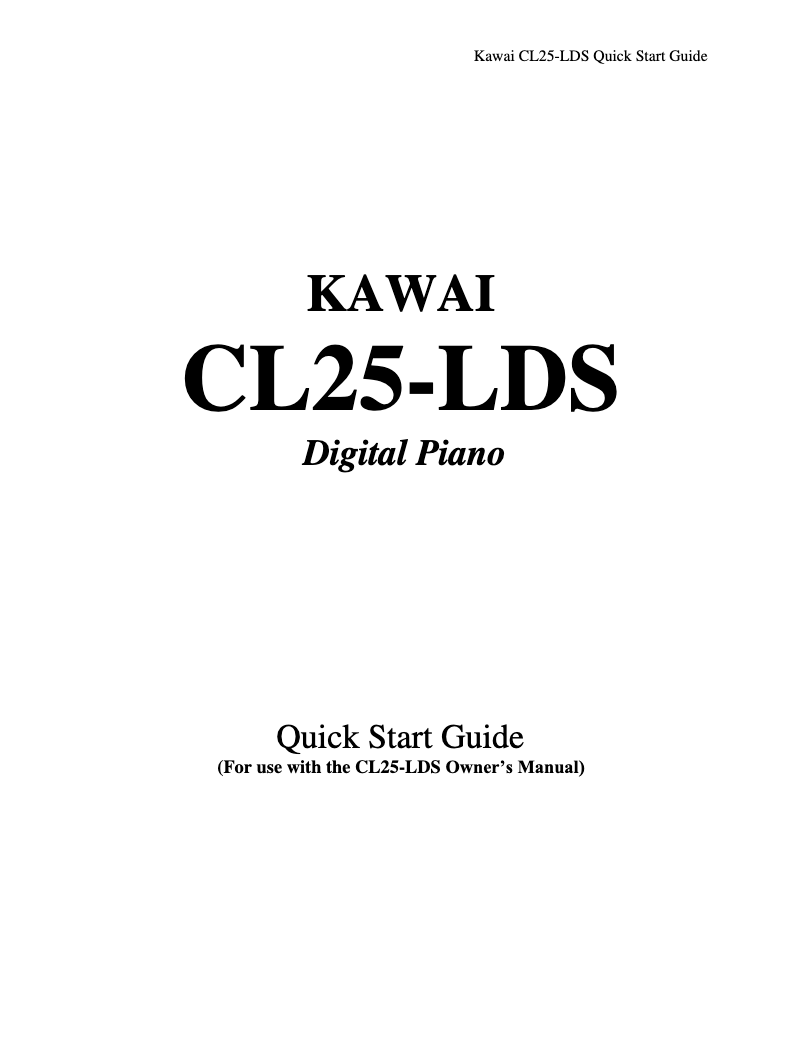 Page 1 de la notice Manuel utilisateur Kawai CL25-LDS