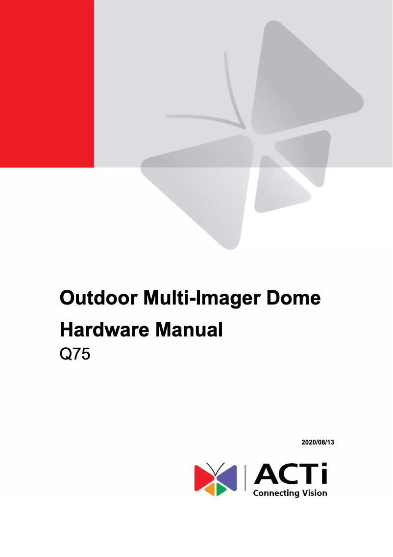 Page 1 de la notice Manuel utilisateur ACTi Q75