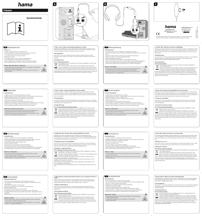 Page 1 de la notice Manuel utilisateur Hama NHS-P100 V2