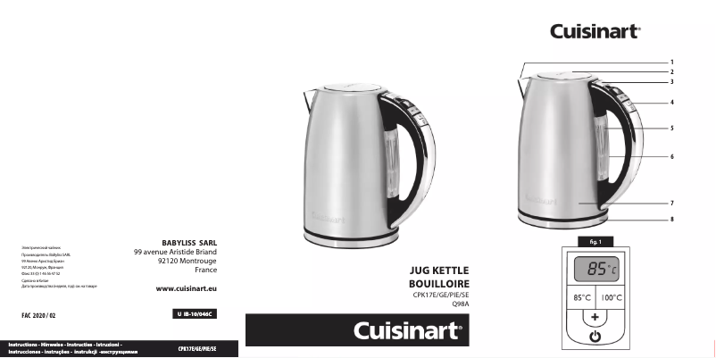 Page n°1 - Manuel utilisateur Cuisinart CPK17PIE