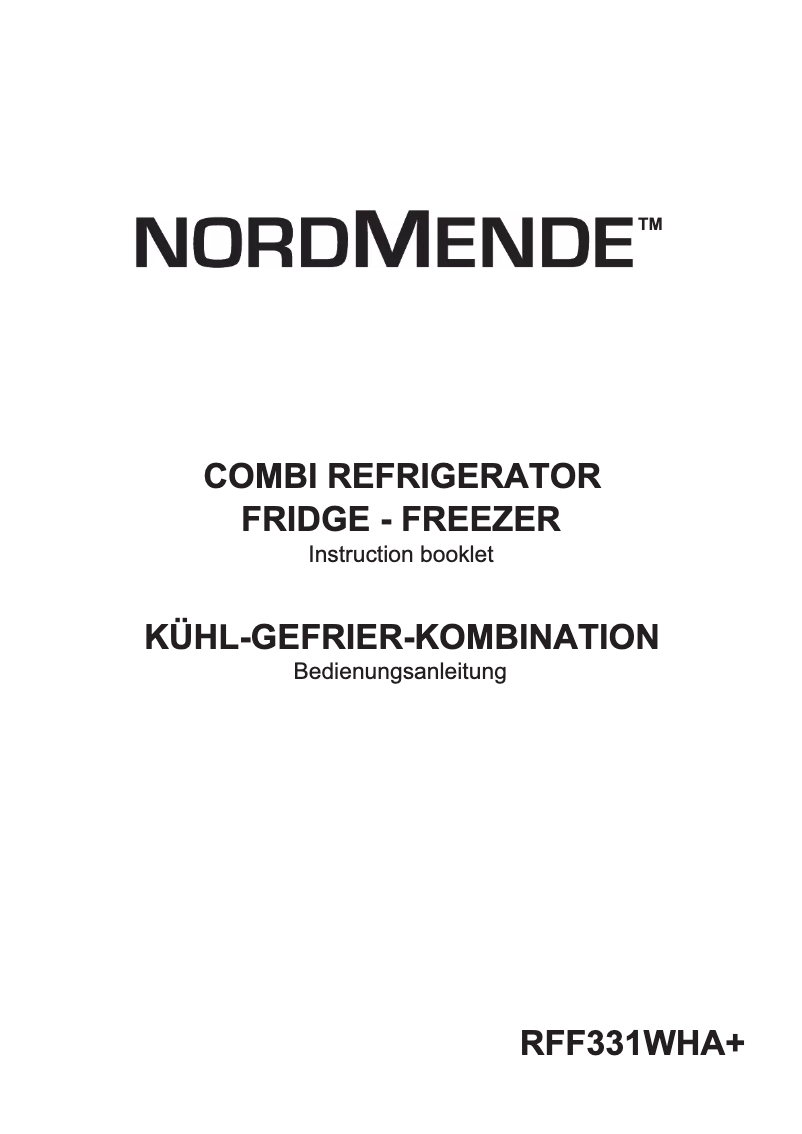Page n°1 - Manuel utilisateur Nordmende RFF331WHA