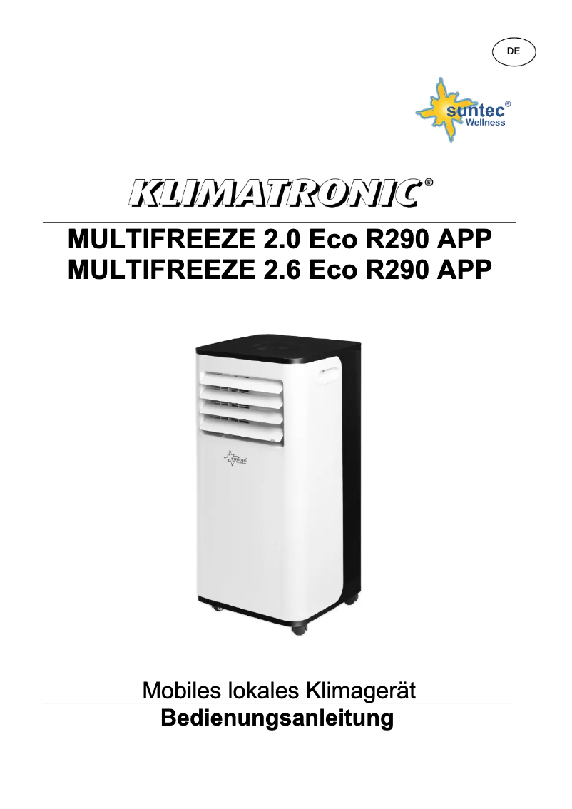 Image de la première page du manuel de l'appareil Multifreeze 2.6 Eco R290 App
