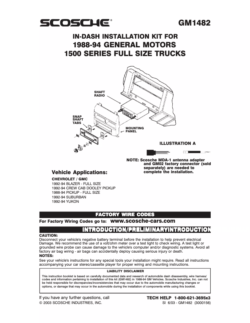 Page n°1 - Manuel utilisateur Scosche GM1482R