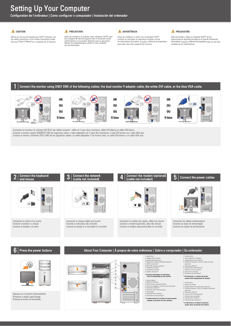 Image de la première page du manuel de l'appareil Inspiron 530