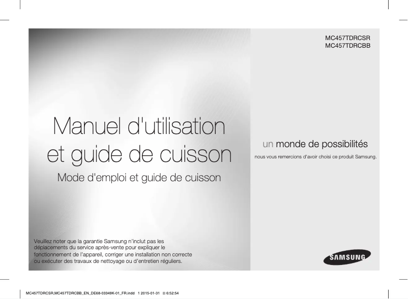 Image de la première page du manuel de l'appareil MC457TDRCSR