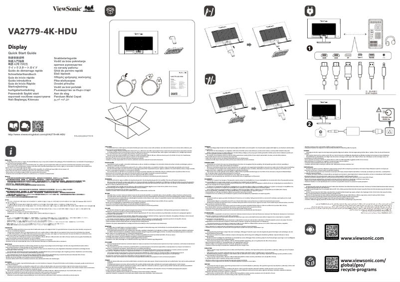 Page n°1 - Manuel utilisateur Viewsonic VA2779-4K-HDU