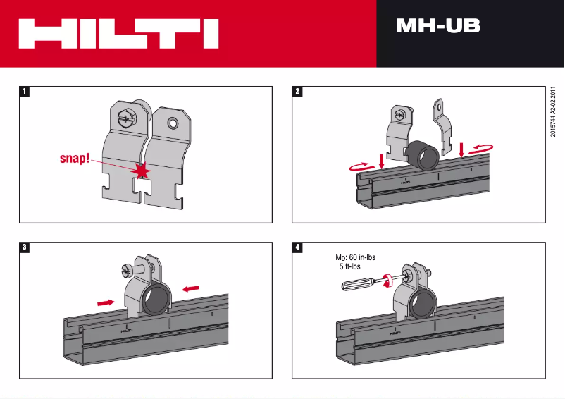 Page 1 de la notice Manuel utilisateur Hilti MH-UB