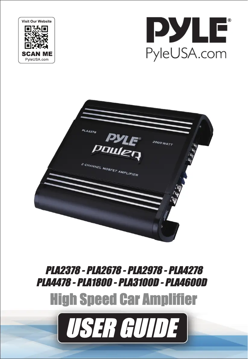Page 1 de la notice Manuel utilisateur Pyle PLA2378