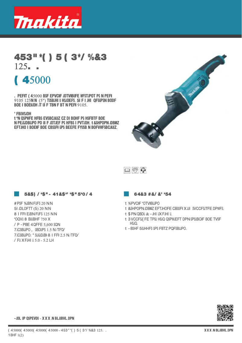 Page n°1 - Fiche technique Makita GS5000