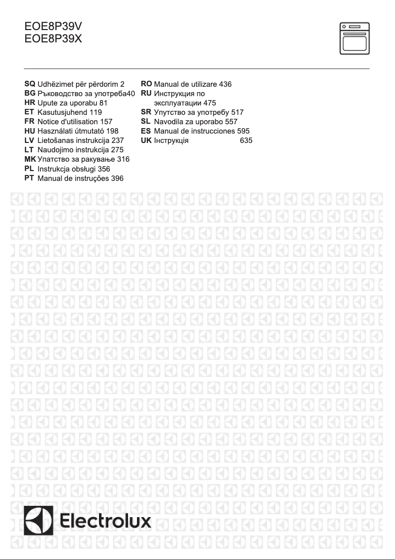 Page n°1 - Manuel utilisateur Electrolux EOE8P39X