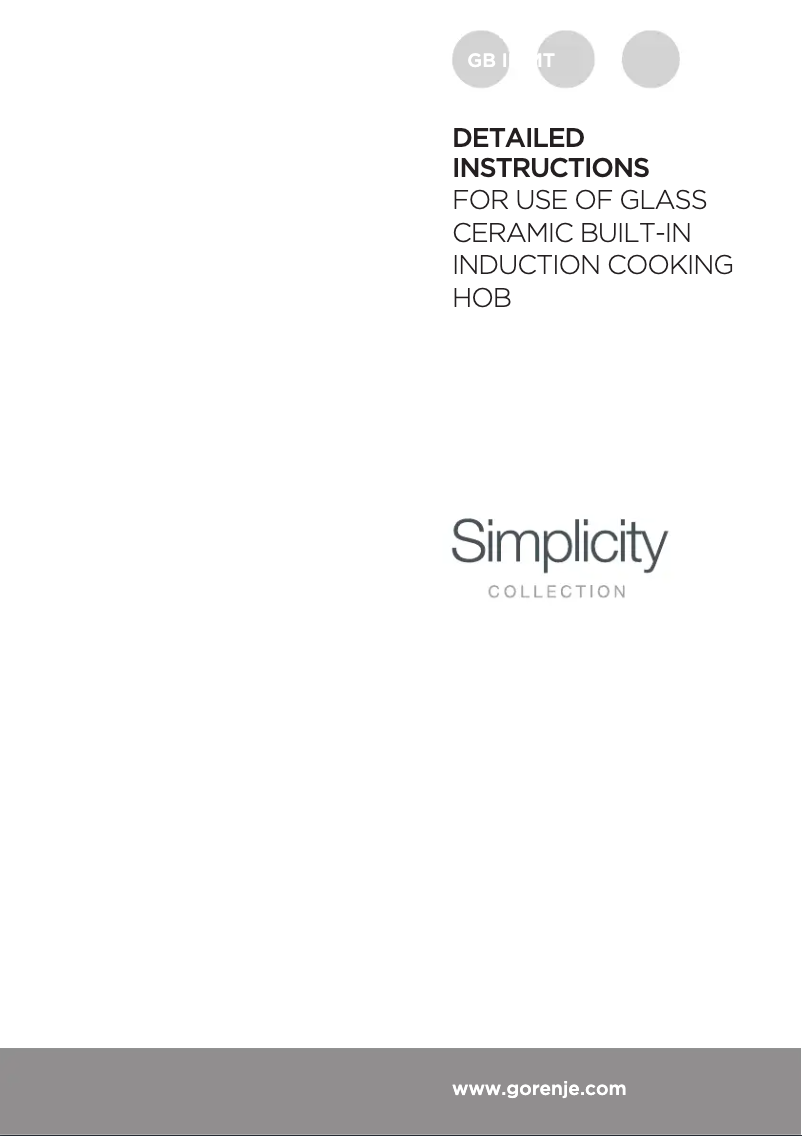 Page n°1 - Guide d'installation Gorenje IT643SYW