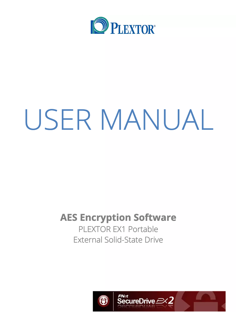 Page 1 de la notice Manuel utilisateur Plextor EX1