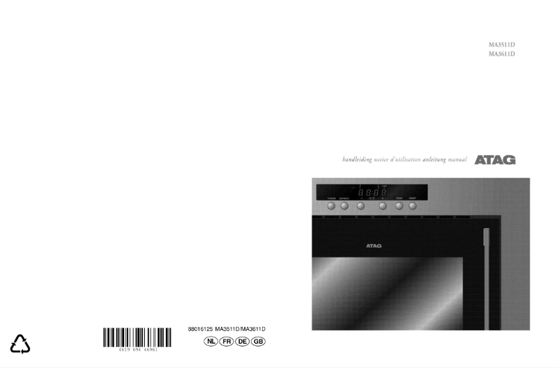 Page n°1 - Manuel utilisateur Atag MA3511D