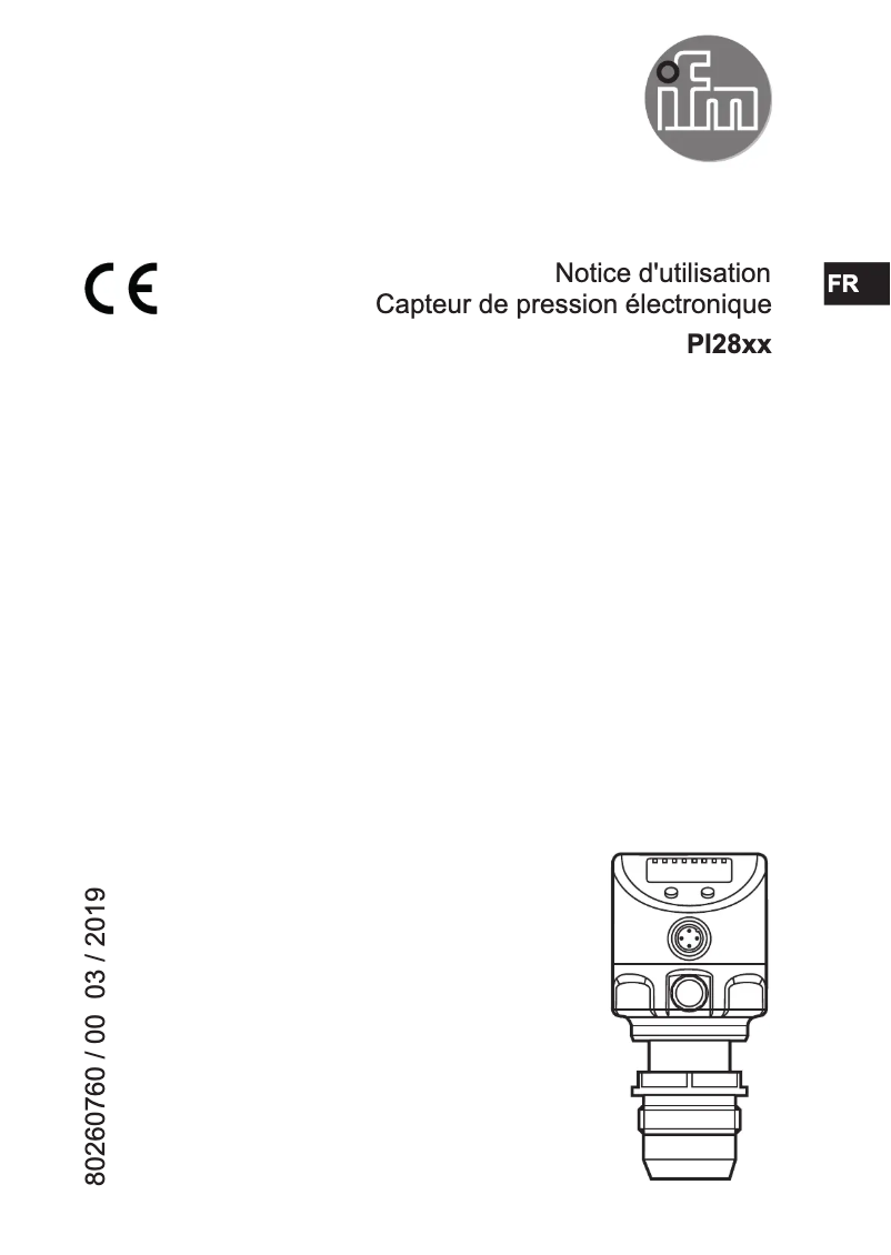 Page n°1 - Manuel utilisateur IFM PI2899