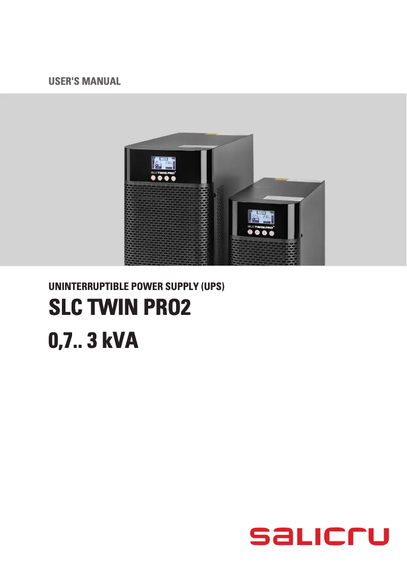 Page 1 de la notice Manuel utilisateur Salicru SLC-700-TWIN PRO 2