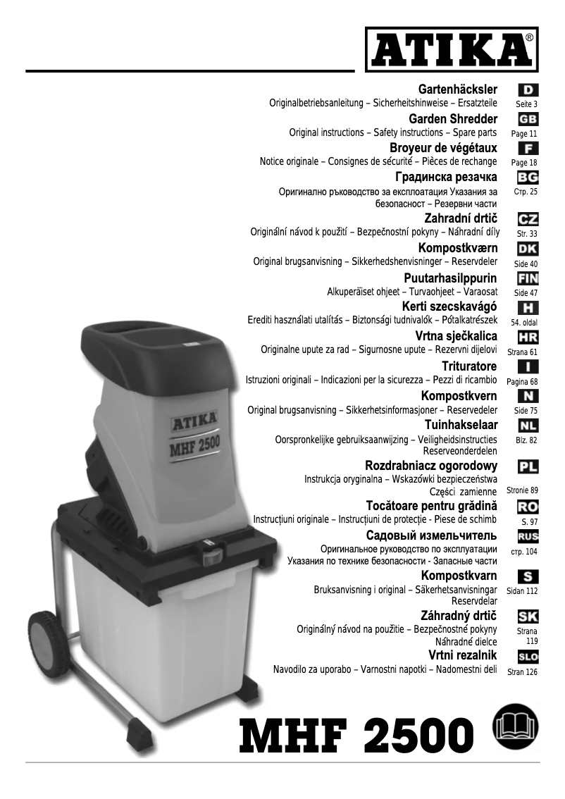 Page n°1 - Manuel utilisateur ATIKA MHF 2500