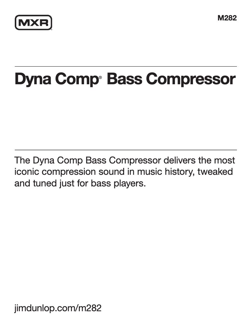 Page 1 de la notice Manuel utilisateur MXR Dyna Comp M282