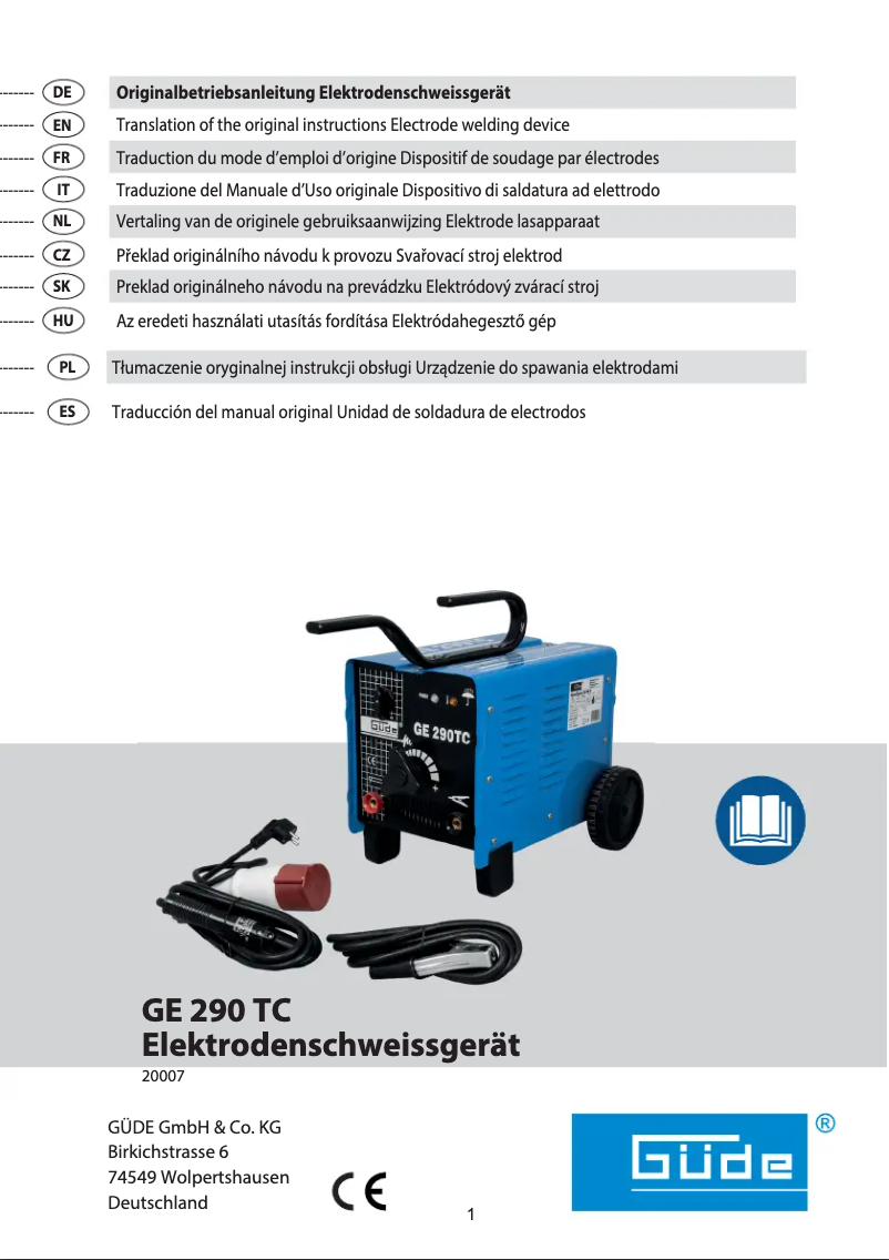 Página 1 del manual Manual de usuario Güde GE 290TC