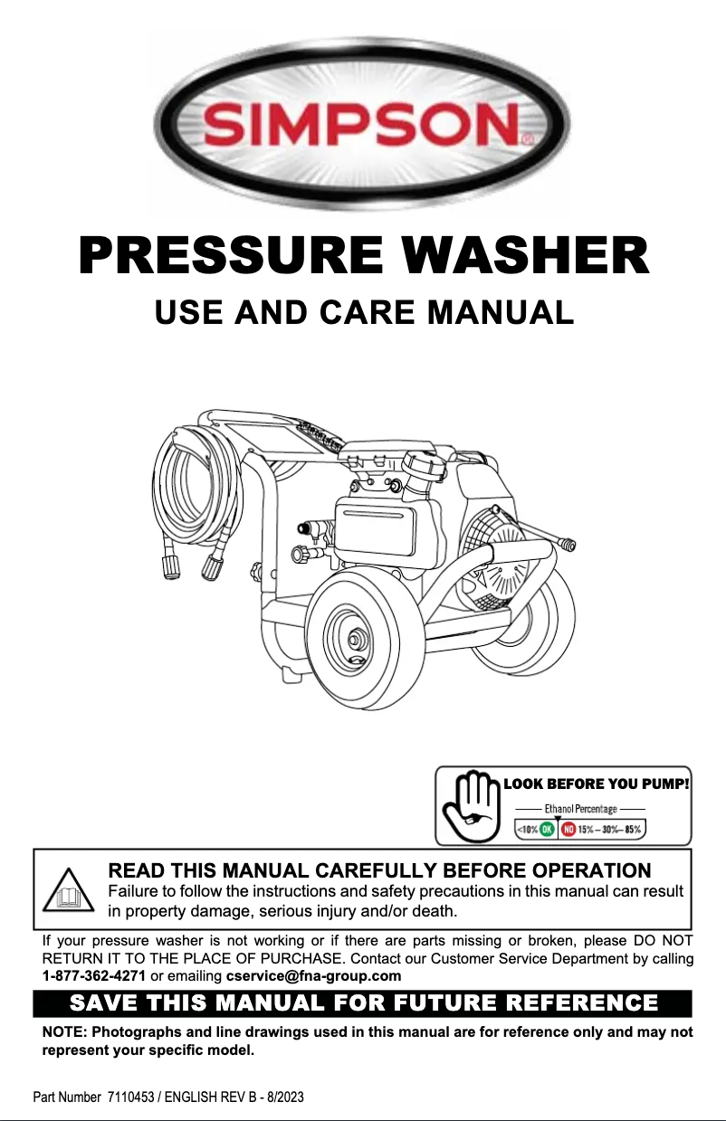 Page n°1 - Manuel utilisateur Simpson Megashot MS61404S