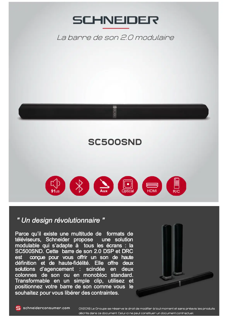 Page n°1 - Fiche technique Schneider SC500SND