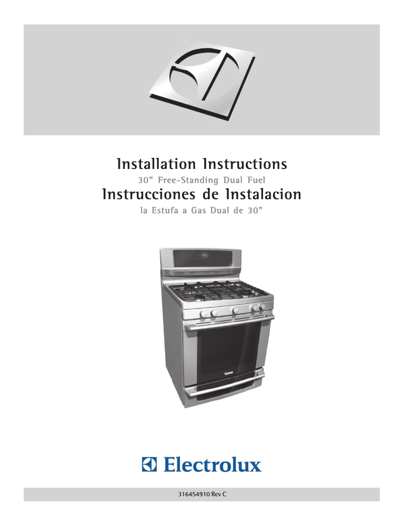 Page 1 de la notice Guide d'installation Electrolux EW30DF65GW