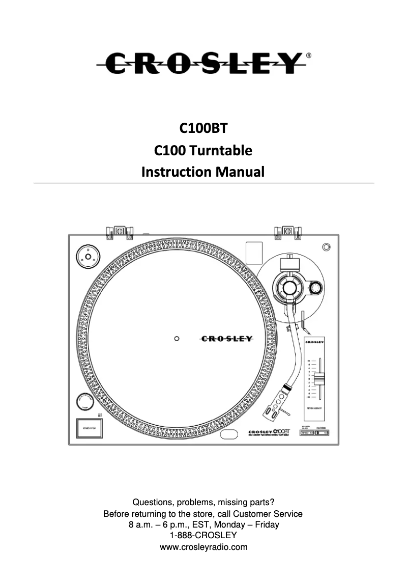 Page 1 de la notice Manuel utilisateur Crosley S100A