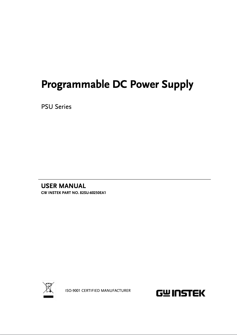 Image de la première page du manuel de l'appareil PSU 6-200