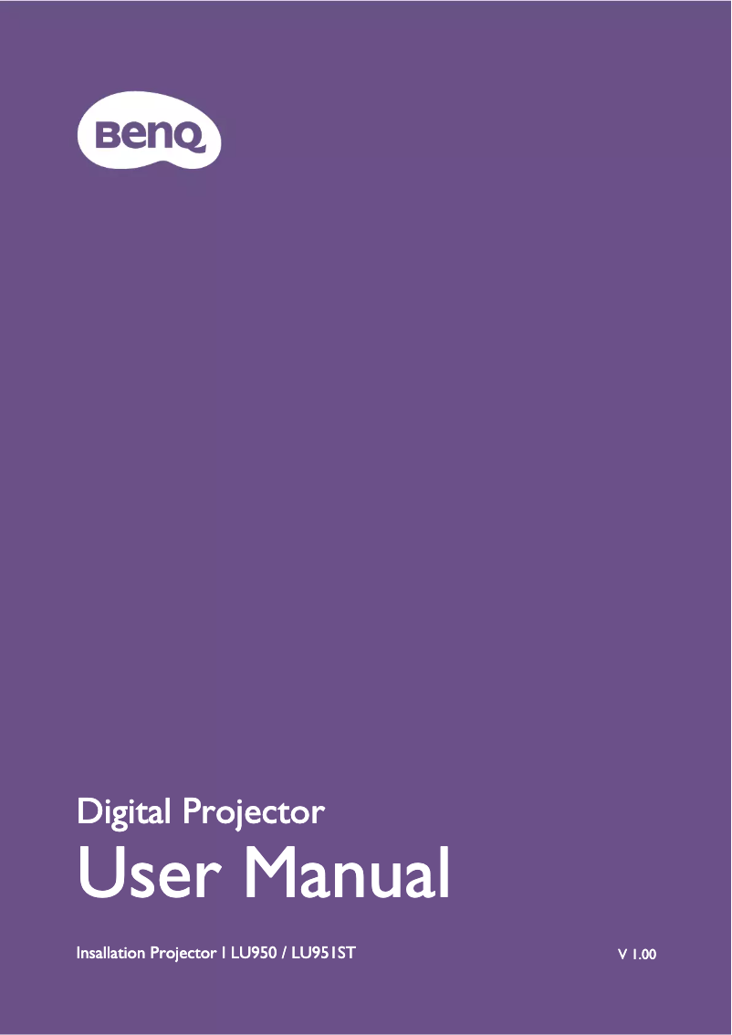Page n°1 - Manuel utilisateur BenQ LU951ST