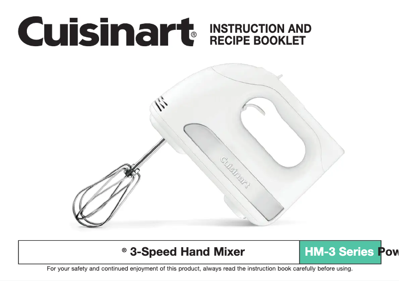 Page 1 de la notice Manuel utilisateur Cuisinart Power Advantage HM-3