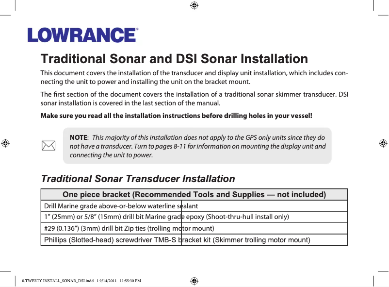 Page 1 de la notice Manuel utilisateur Lowrance Mark 4X DSI