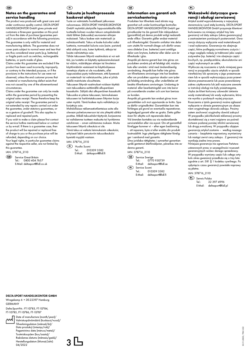 Page 1 de la notice Manuel utilisateur Zoofari IAN 378716