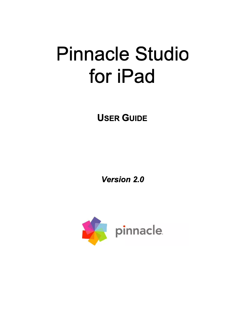 Page n°1 - Manuel utilisateur Pinnacle Studio for iPad 2.0