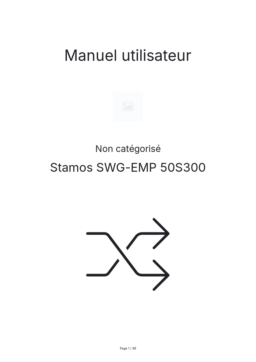 Image de la première page du manuel de l'appareil SWG-EMP 50S300