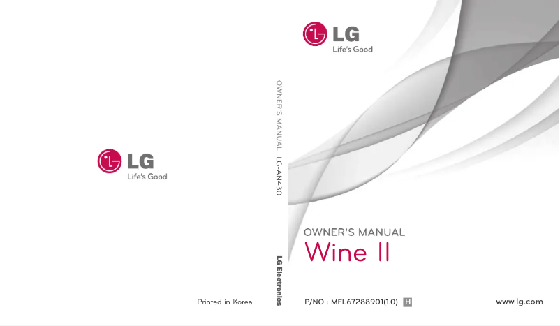 Page n°1 - Manuel utilisateur LG Wine 2