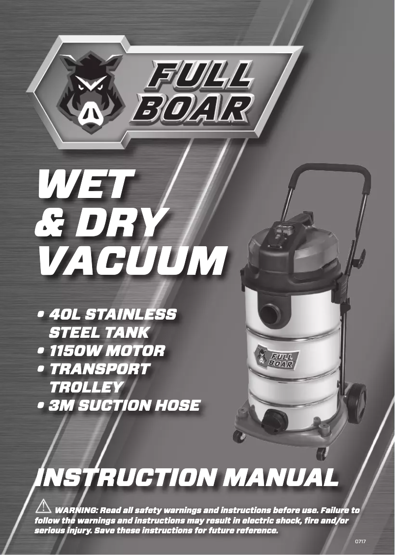 Page n°1 - Manuel utilisateur Full Boar FBWDV-40PTU