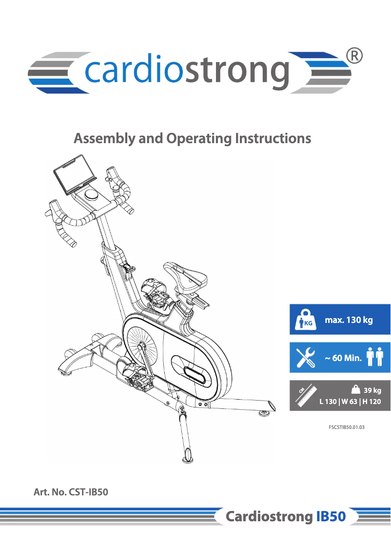 Page n°1 - Manuel utilisateur Cardiostrong IB50