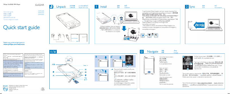 Page n°1 - Guide de démarrage rapide Philips SA4MUS16KF