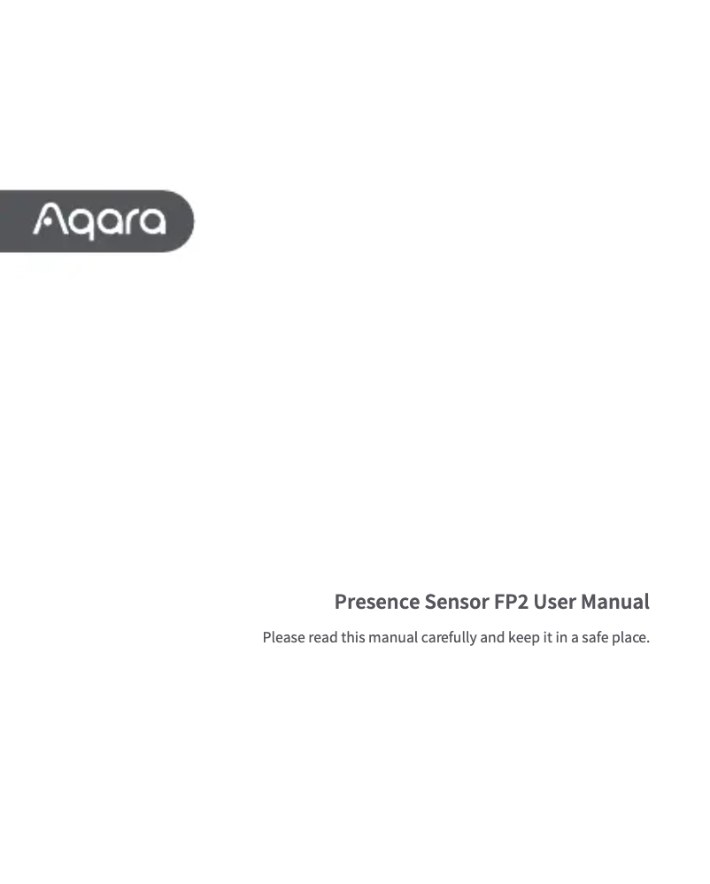 Page 1 de la notice Manuel utilisateur Aqara Presence Sensor FP2