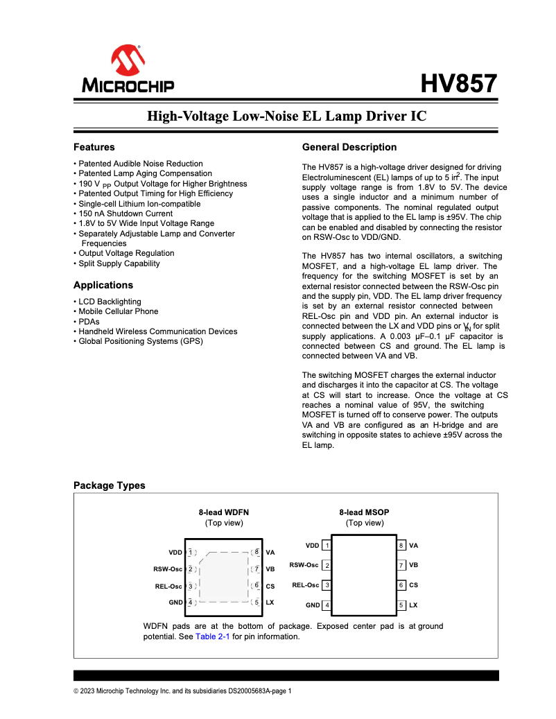 Image de la première page du manuel de l'appareil HV857