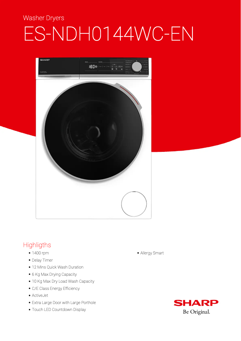 Image de la première page du manuel de l'appareil ES-NDH0144WC-EN