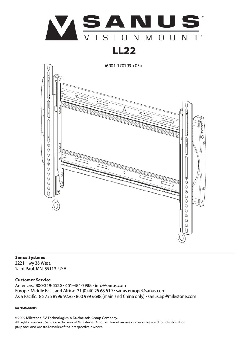 Page 1 de la notice Manuel utilisateur Sanus LL22