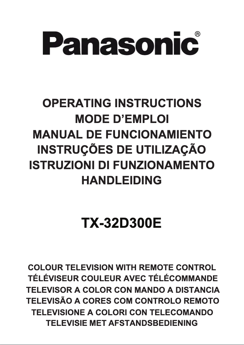 Image de la première page du manuel de l'appareil Viera TX-32D300E