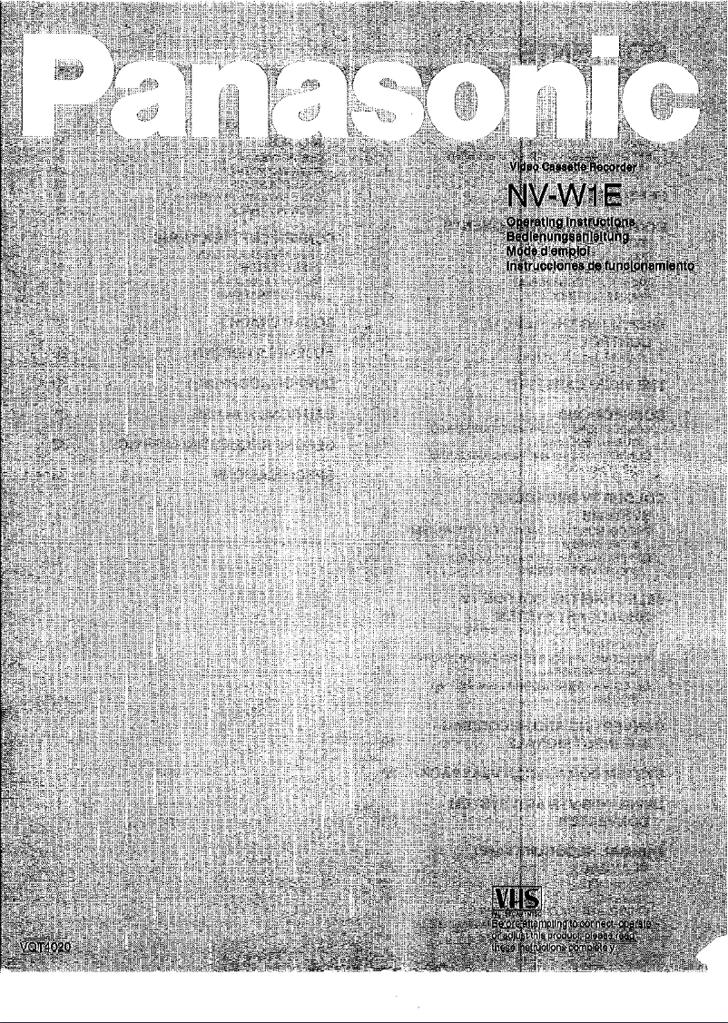 Page 1 de la notice Manuel utilisateur Panasonic NV-W1E