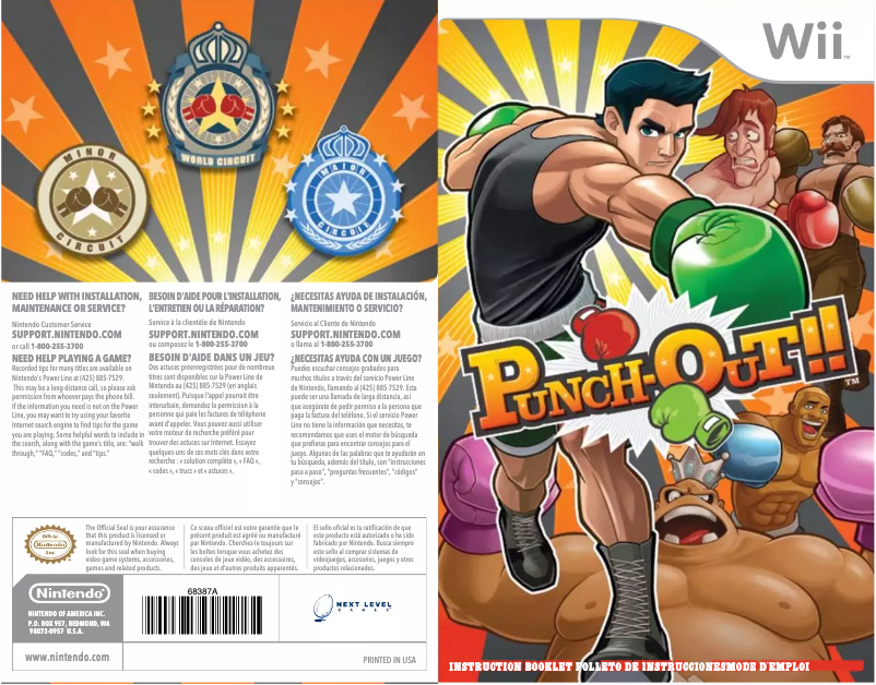 Page 1 de la notice Manuel utilisateur Nintendo Punch-Out!! (Wii)