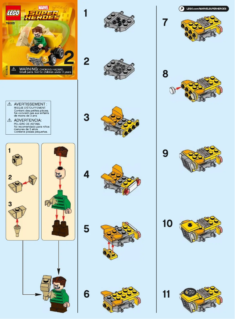 Página 1 del manual Instrucciones visuales Lego Marvel Super Heroes 76089