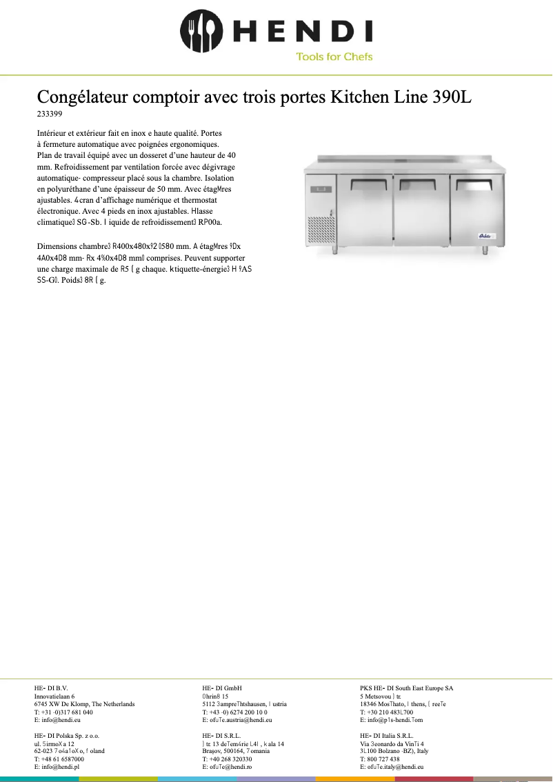 Page 1 de la notice Fiche technique Arktic 233399