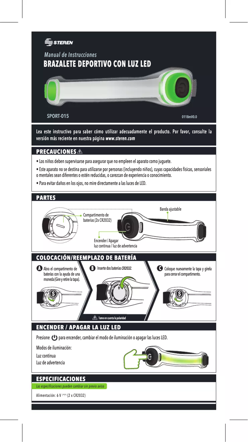Página 1 del manual Manual de usuario Steren SPORT-015CVE