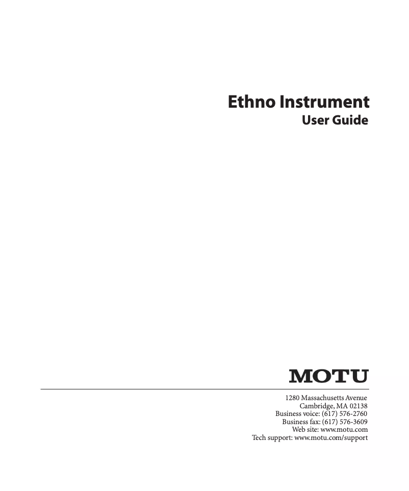 Image de la première page du manuel de l'appareil Ethno Instrument 2